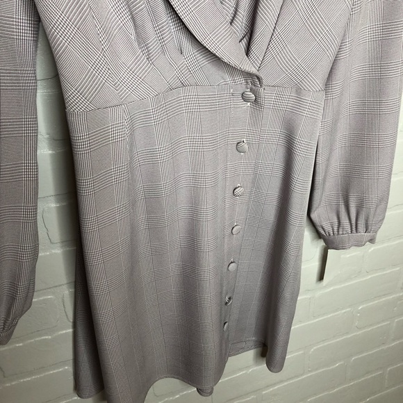 Wayf Rozy Glenplaid Button Down Wrap Dress M - Picture 4 of 8